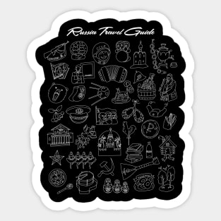 Russian Travel Icons Pattern Sticker